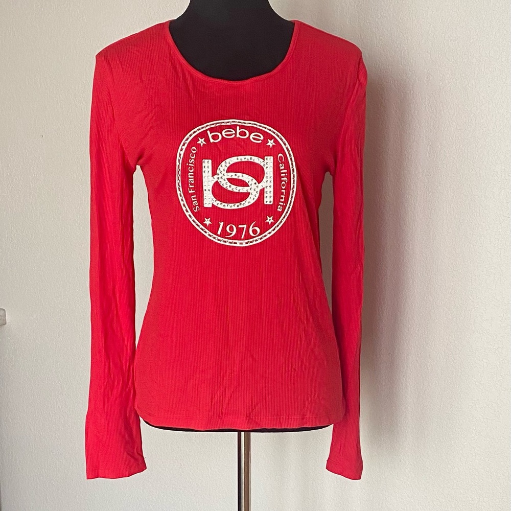 Bebe Large long sleeve shirt with gen stones!